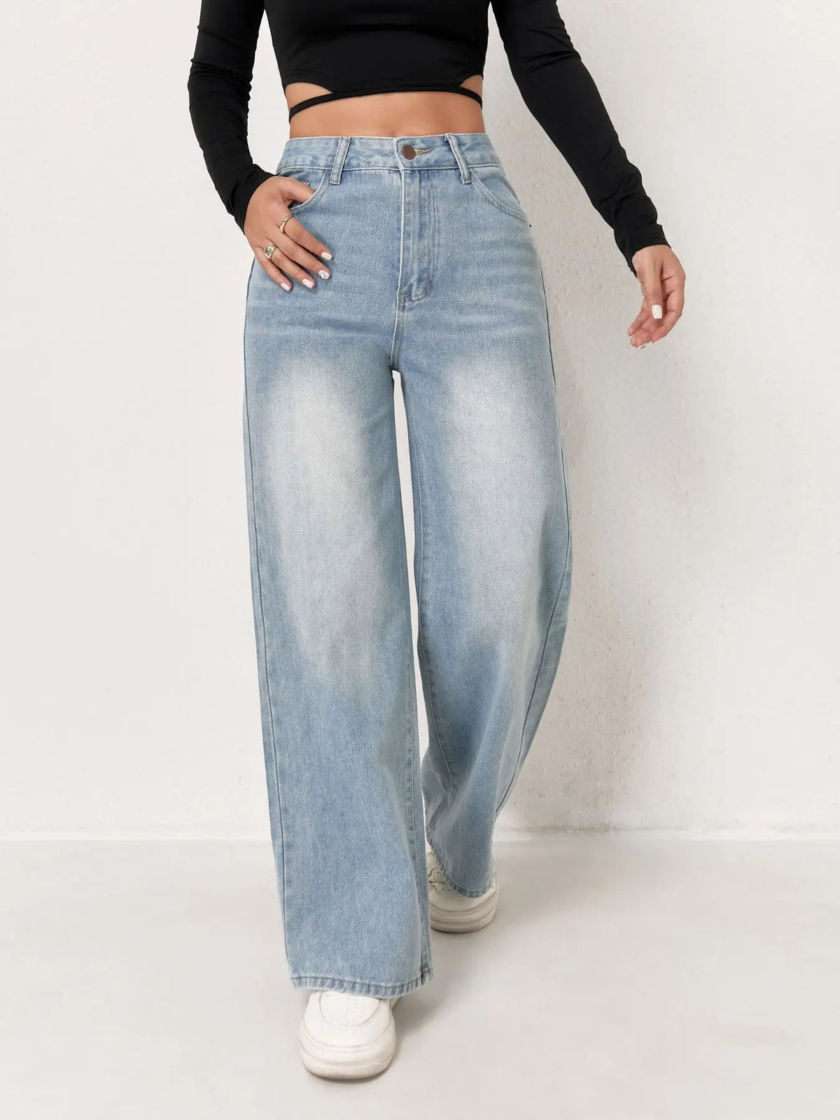 Jolie Wide-Leg Jeans: Vintage Wash