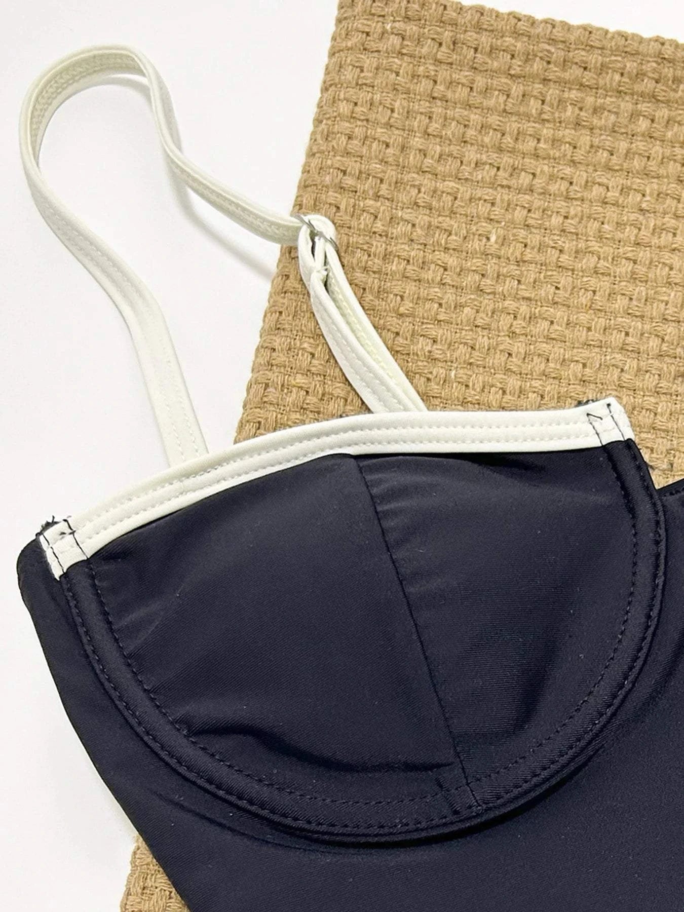 Noir Équilibre One-Piece Swimsuit — side detail