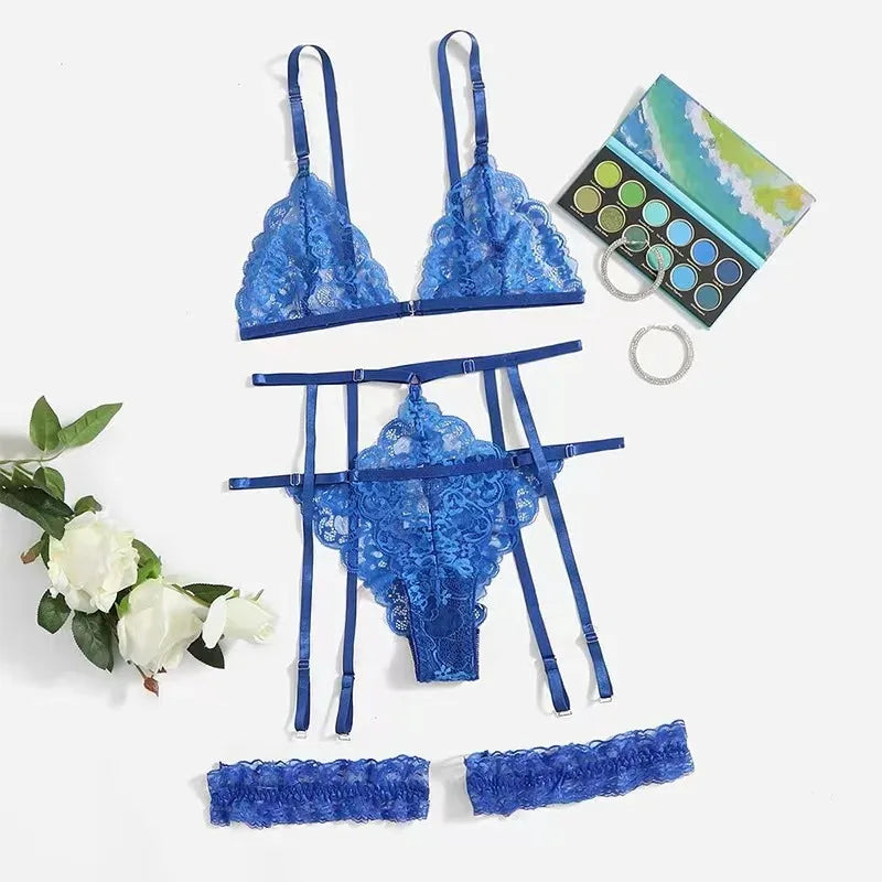Éclat Sheer Lace Lingerie Set — fabric close-up