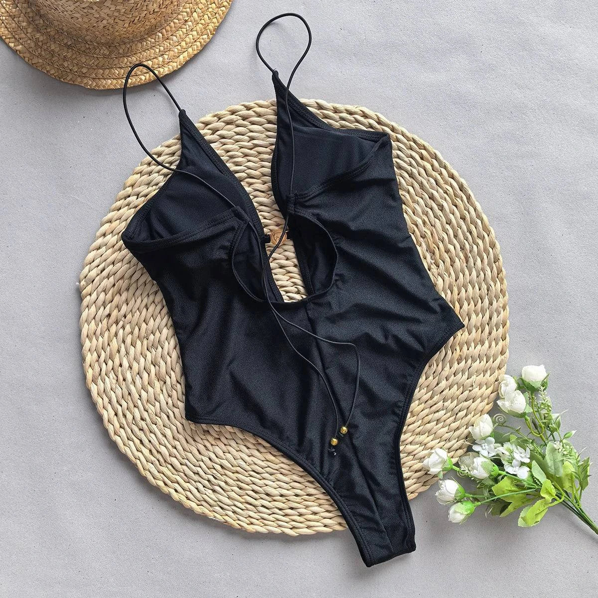 Aurelia String Push-Up Monokini — back view