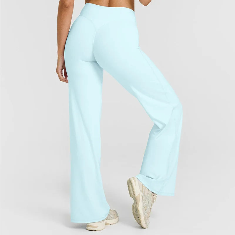 Nova Butter-Soft Flared Yoga Pants in Light Blue