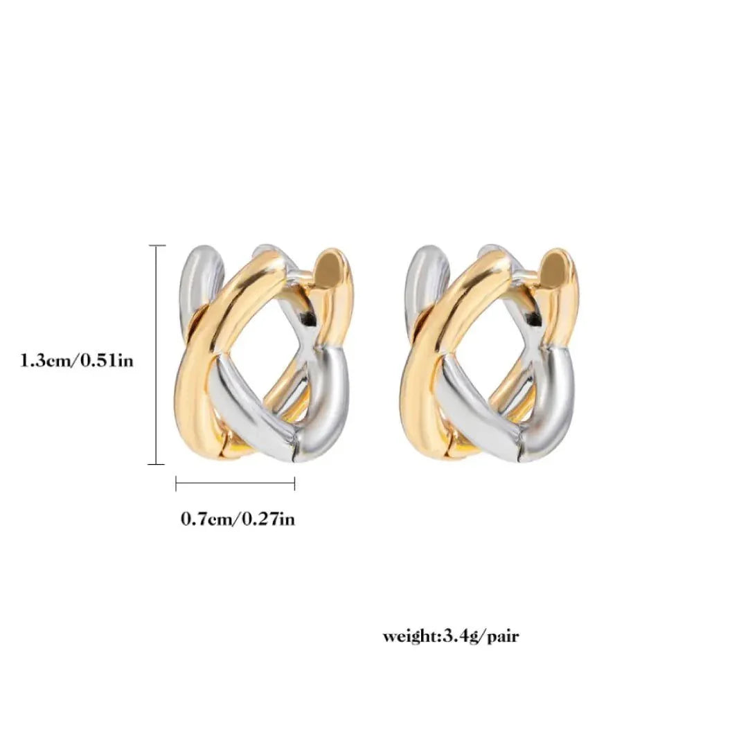 Gold and silver-plated Tork Earrings small 11mm huggie for daily wear
