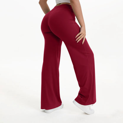 Aria Flared Yoga Pants in Ruby Red