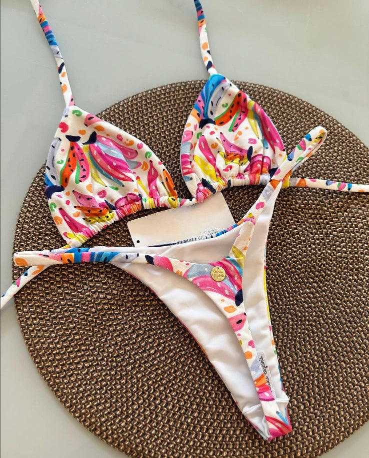 Savanna Lace-Up Leopard Bikini Set