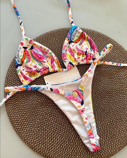 Savanna Lace-Up Leopard Bikini Set