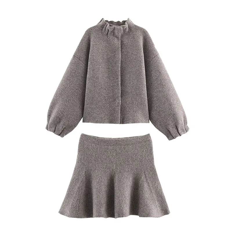 Colette Knit Jacket & Skirt Set, Full Set (Jacket + Skirt)