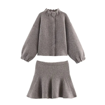 Colette Knit Jacket & Skirt Set, Full Set (Jacket + Skirt)