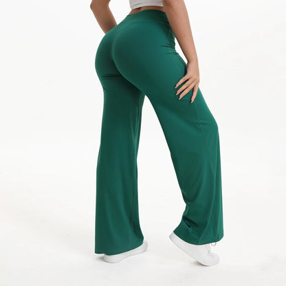 Aria Flared Yoga Pants in Forest Green