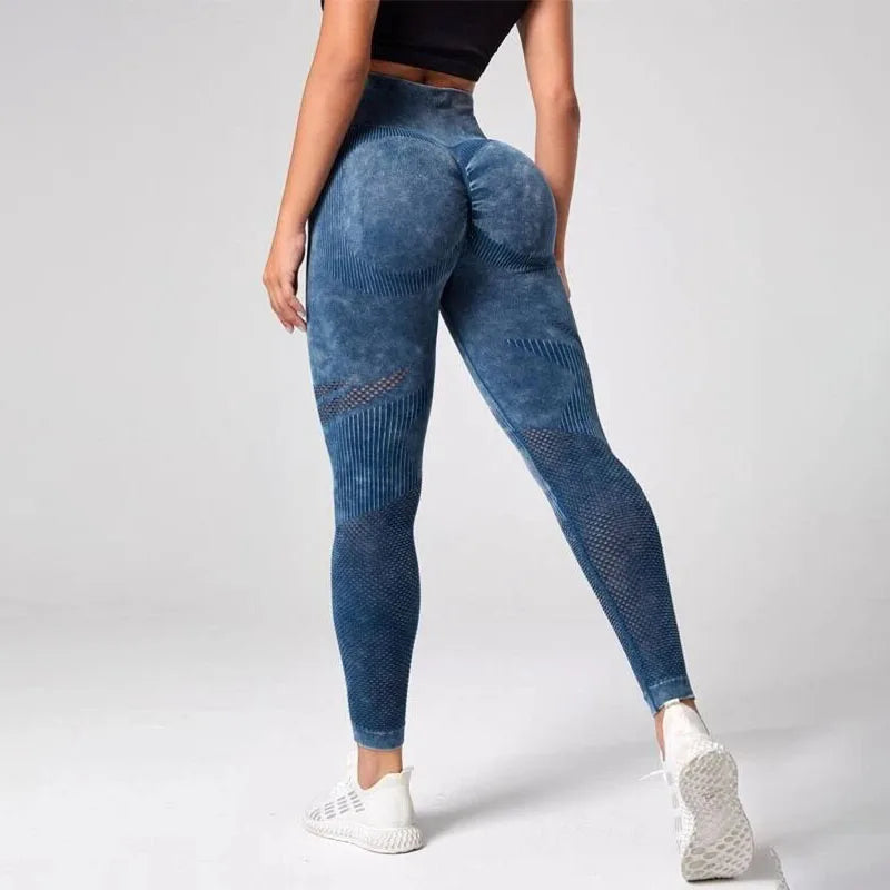 Vita Seamless Scrunch Leggings in Blue