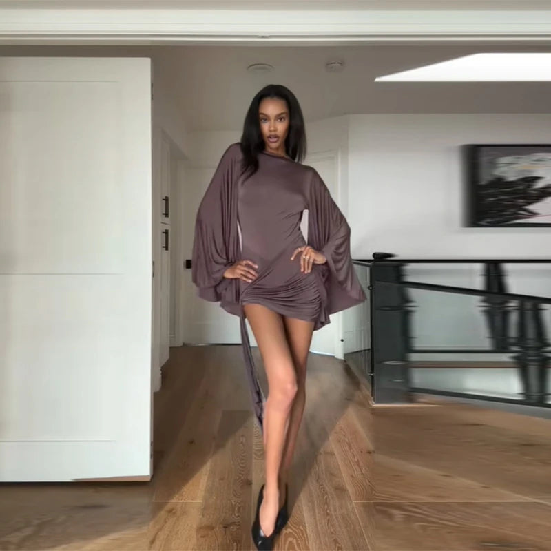 Delphine Draped Batwing Playsuit, view 5