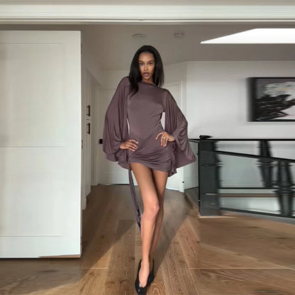 Delphine Draped Batwing Playsuit, view 5