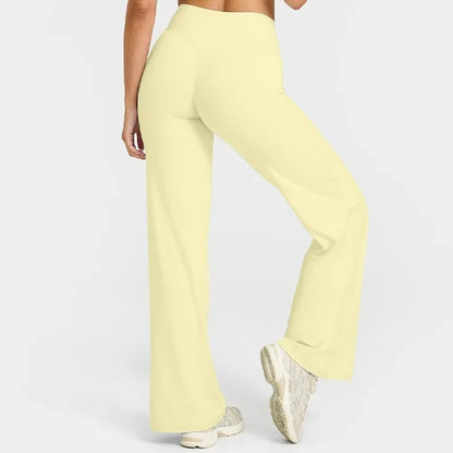 Nova Butter-Soft Flared Yoga Pants in Cream Yellow