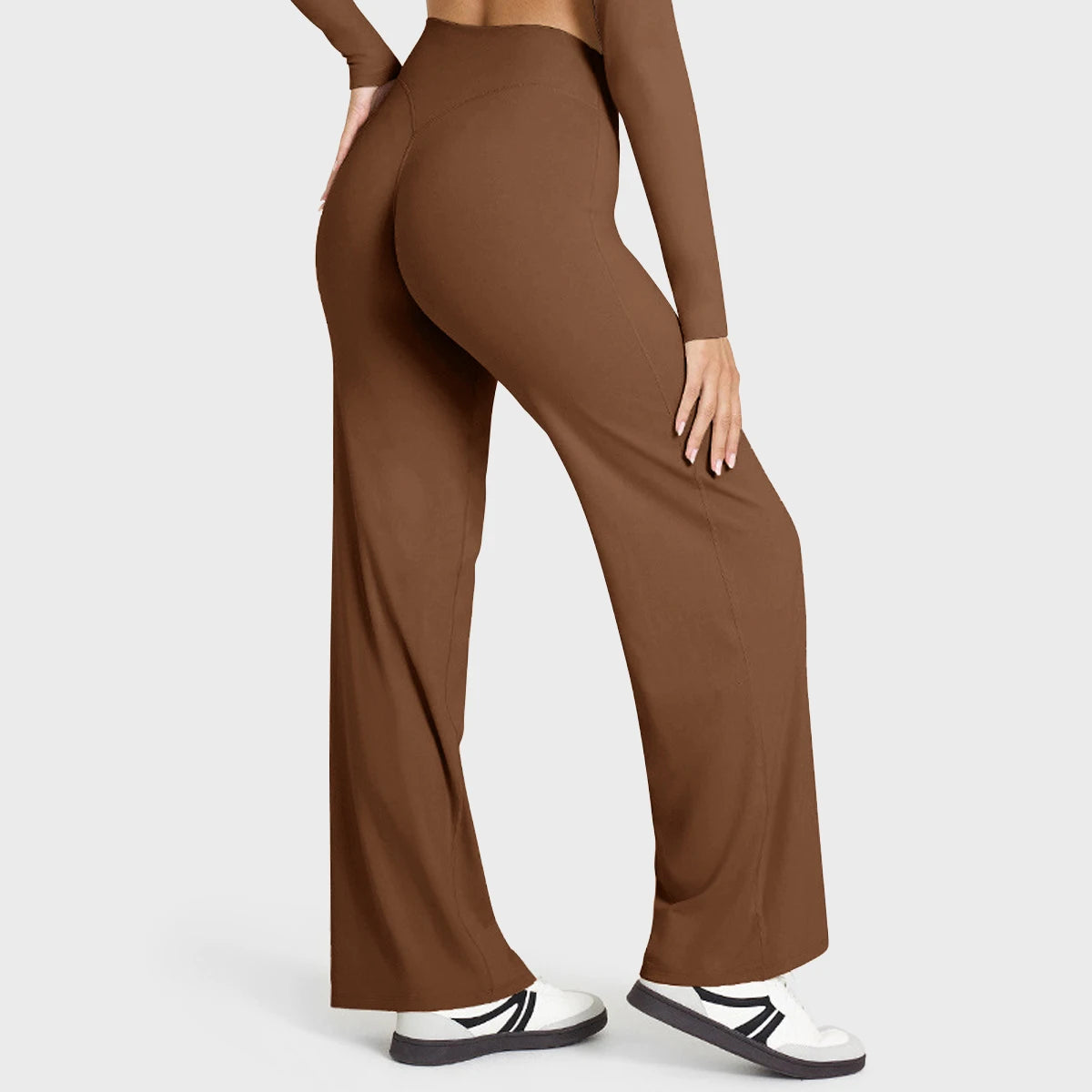 Nova Butter-Soft Flared Yoga Pants in Coffee Brown