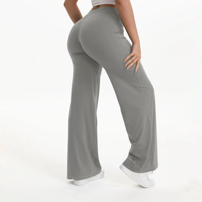Aria Flared Yoga Pants in Stone Grey