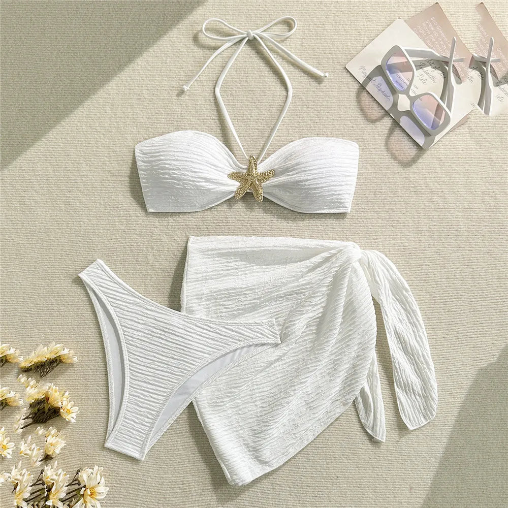 Aurea Starfish 3-Piece Bandeau Bikini Set