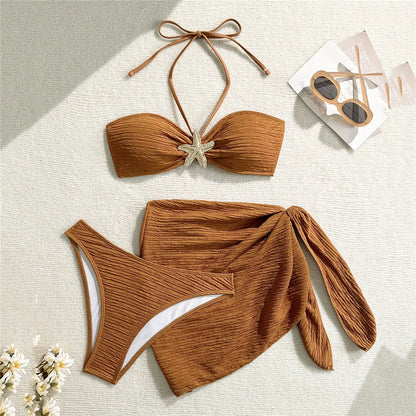 Aurea Starfish 3-Piece Bandeau Bikini Set