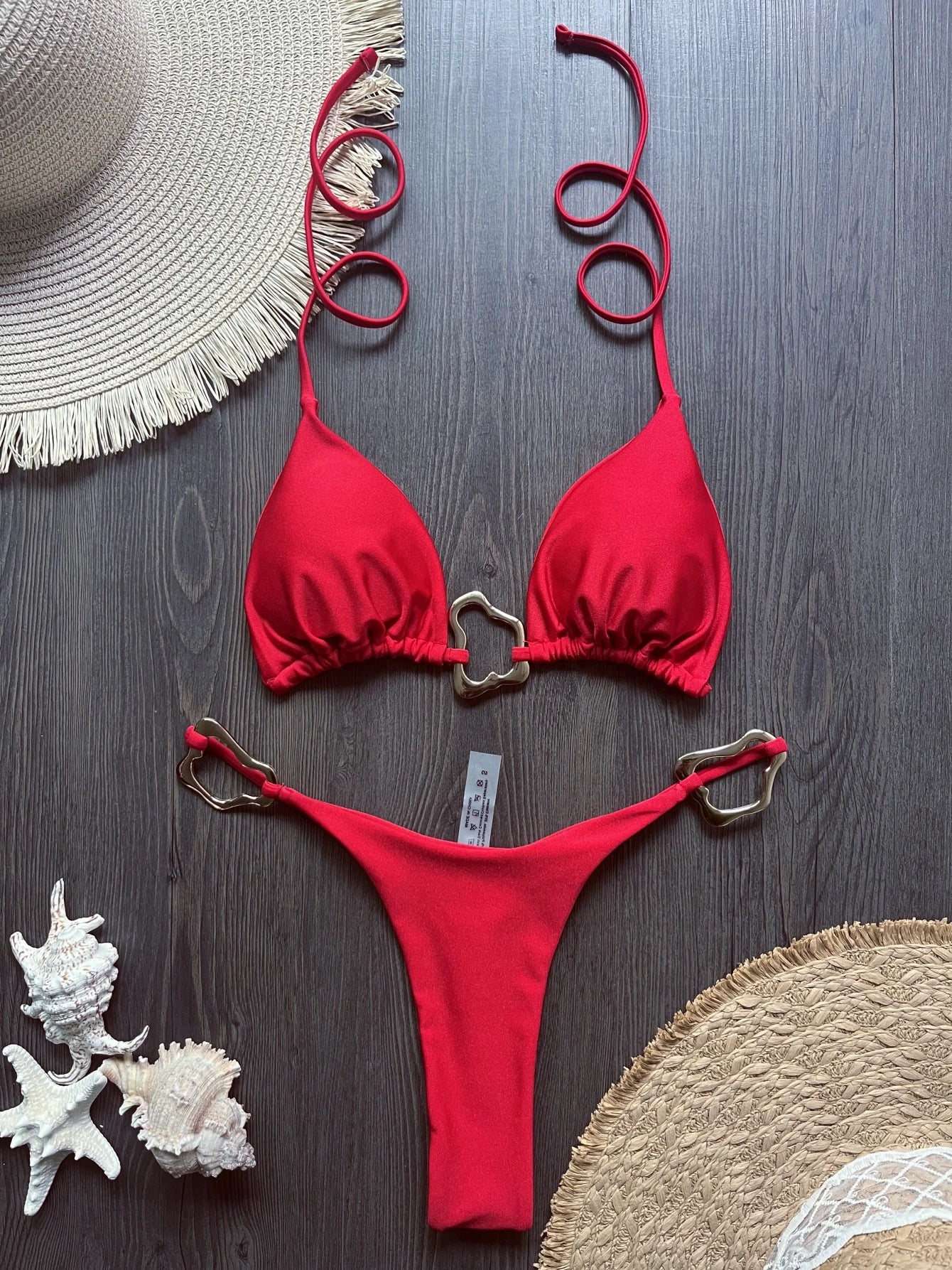 Halter Thong Bikini Set — back view