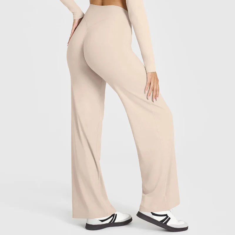 Nova Butter-Soft Flared Yoga Pants in Milky Apricot