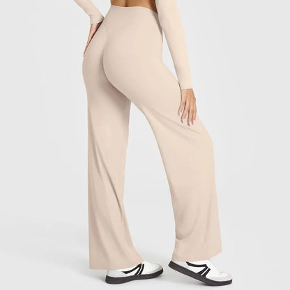 Nova Butter-Soft Flared Yoga Pants in Milky Apricot