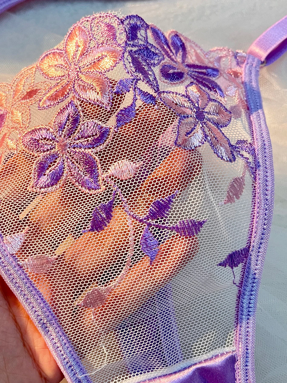 Violette Floral Embroidered Bra Set, view 4