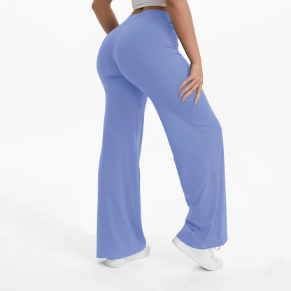 Aria Flared Yoga Pants in Misty Blue