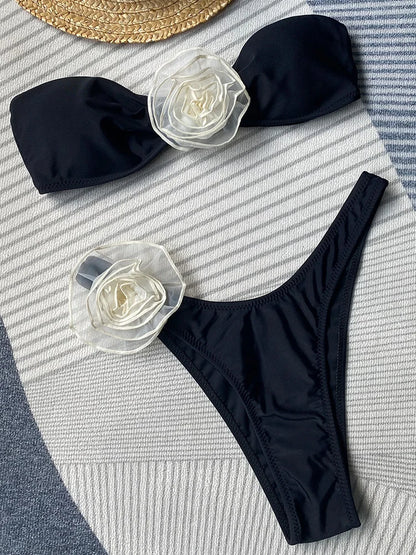 Flora Luxe 3D Bandeau Bikini Set