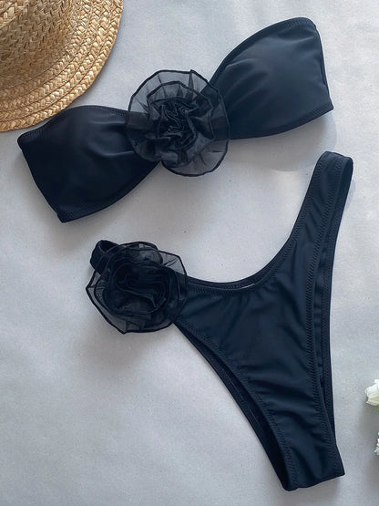 Flora Luxe 3D Bandeau Bikini Set