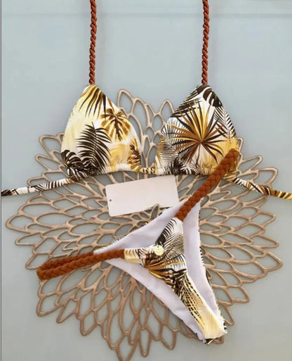 Savanna Lace-Up Leopard Bikini Set