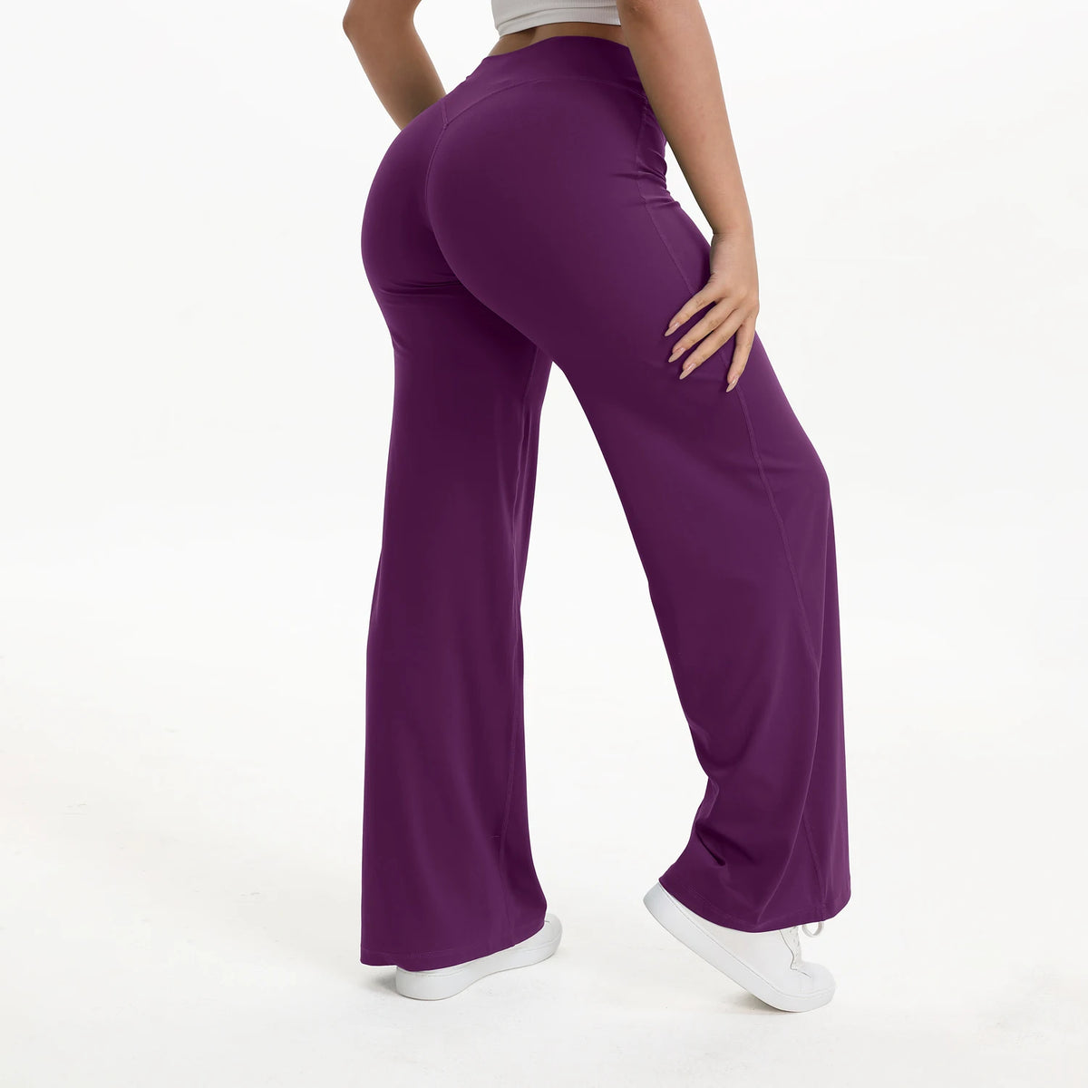 Aria Flared Yoga Pants in Grape Purple