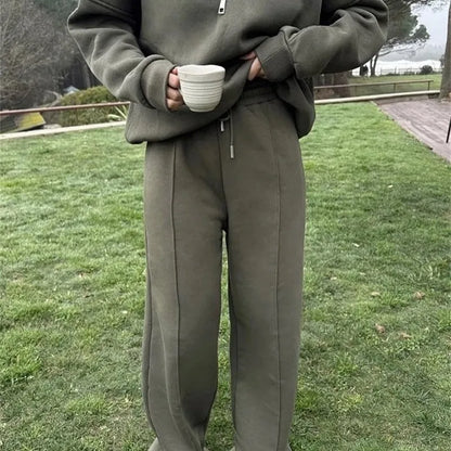 Elodie Half-Zip Lounge Set in Green