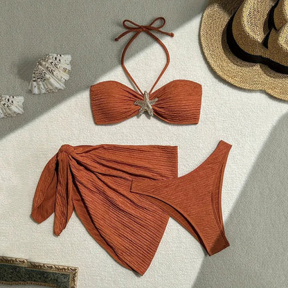 Aurea Starfish 3-Piece Bandeau Bikini Set