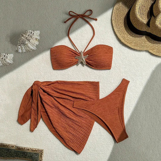 Aurea Starfish 3-Piece Bandeau Bikini Set