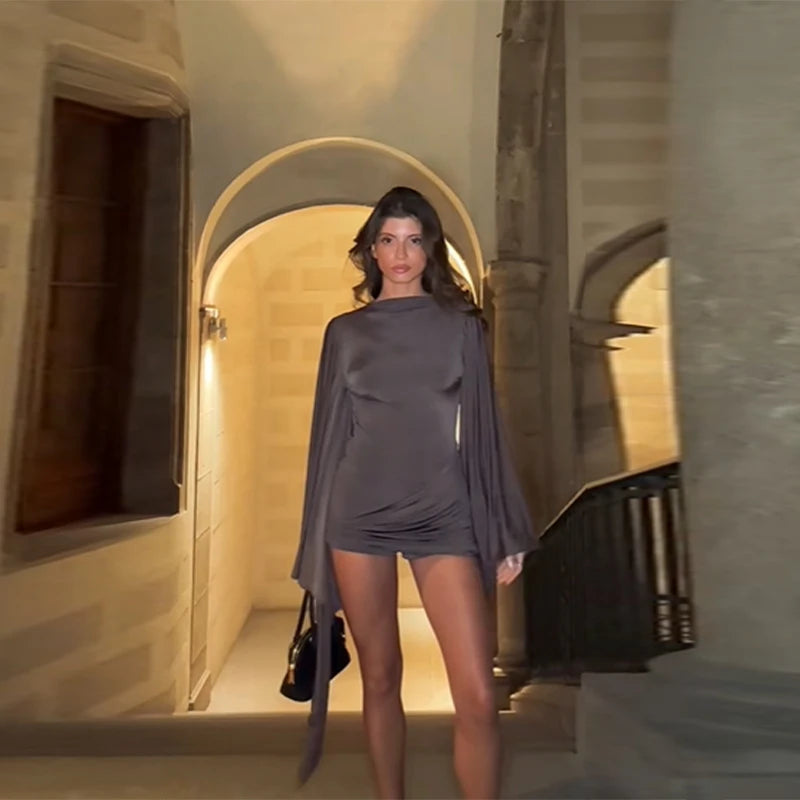 Delphine Draped Batwing Playsuit, view 4