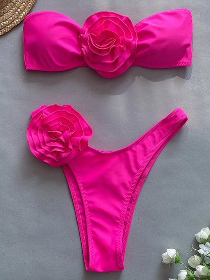 Flora Luxe 3D Bandeau Bikini Set