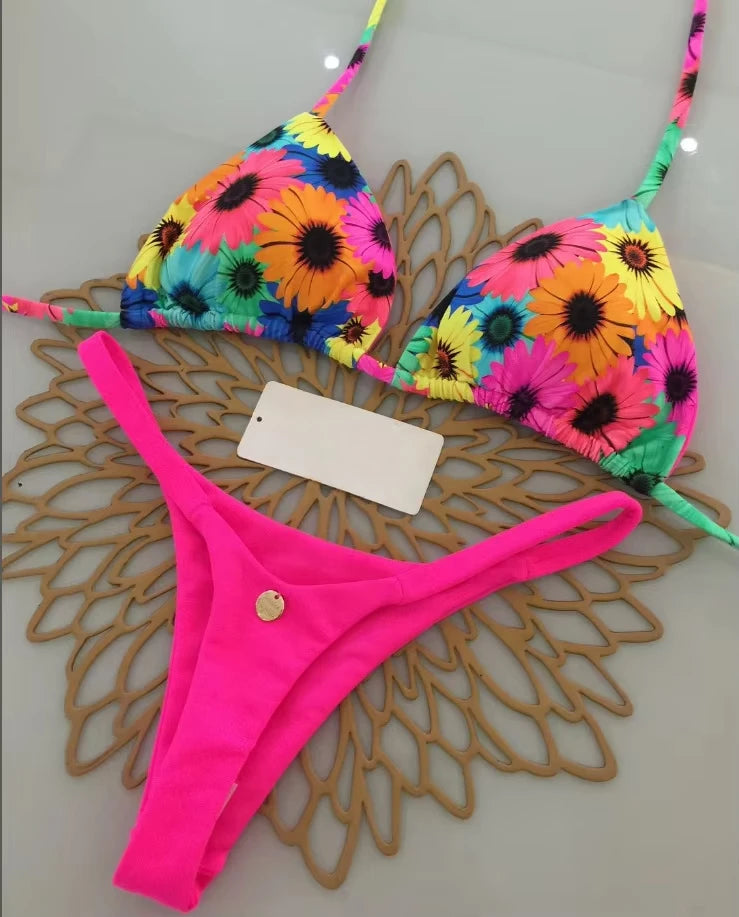 Savanna Lace-Up Leopard Bikini Set