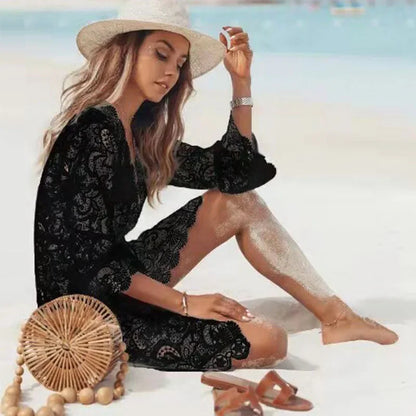 Isla Crochet Beach Mini Dress