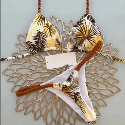 Savanna Lace-Up Leopard Bikini Set