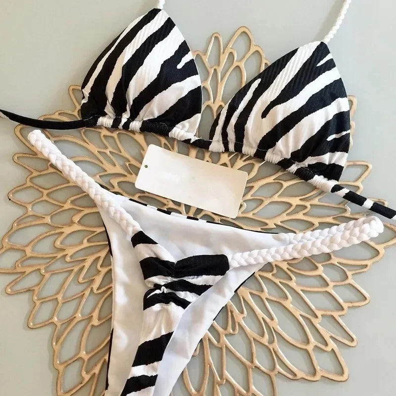 Savanna Lace-Up Leopard Bikini Set