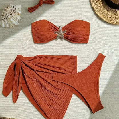 Aurea Starfish 3-Piece Bandeau Bikini Set