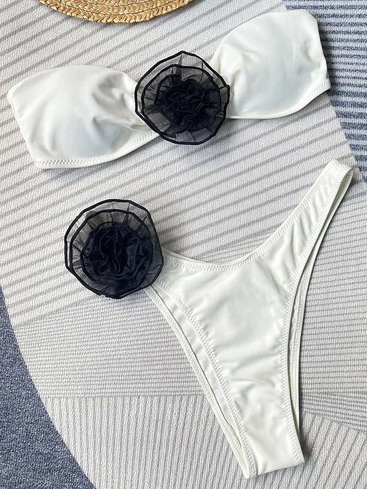 Flora Luxe 3D Bandeau Bikini Set