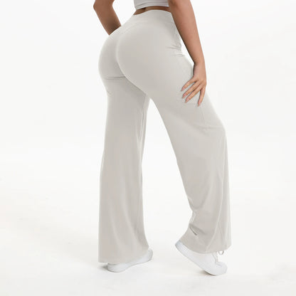 Aria Flared Yoga Pants in Light Grey