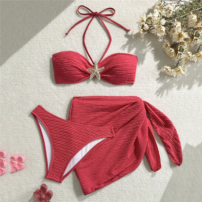 Aurea Starfish 3-Piece Bandeau Bikini Set