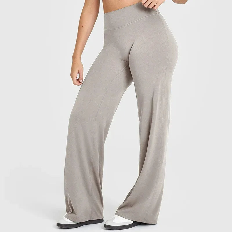 Nova Butter-Soft Flared Yoga Pants in Beige